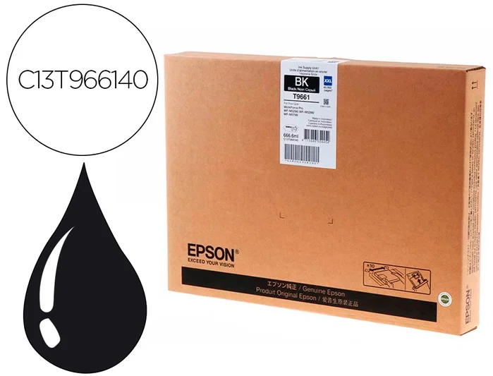 Epson T9661 C13T966140 Cartucho de tinta Negro XXL