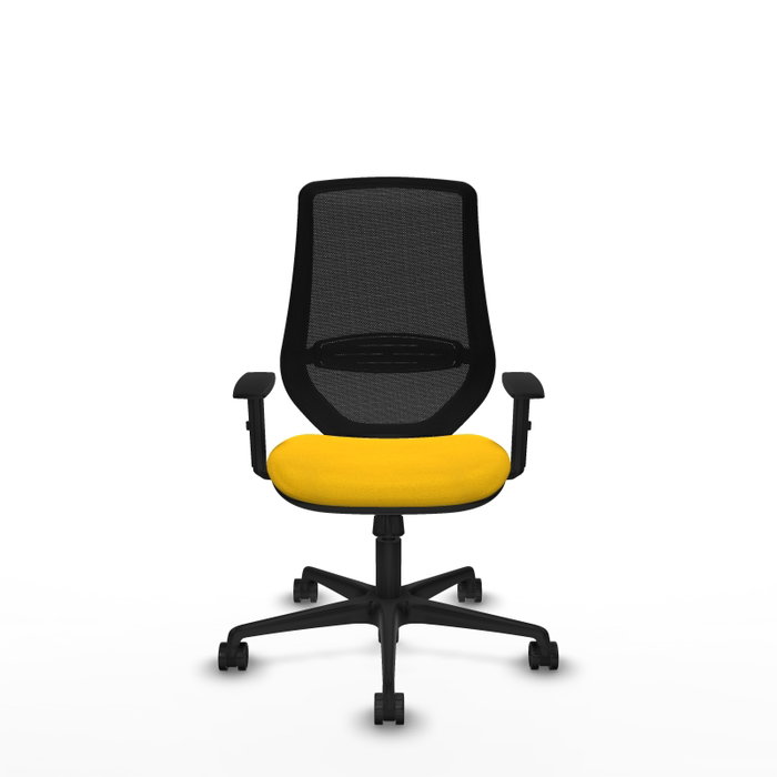PIQUERAS Y CRESPO Silla de oficina Mardos, mecanismo Sincro, Amarillo/Negro