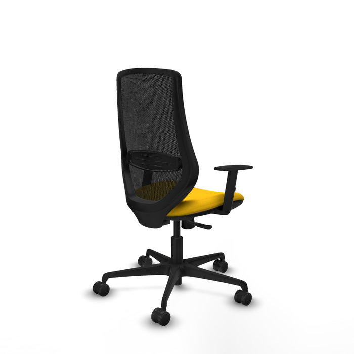 PIQUERAS Y CRESPO Silla de oficina Mardos, mecanismo Sincro, Amarillo/Negro