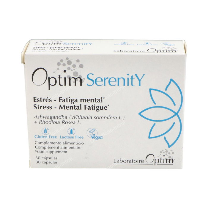 OPTIM SERENITY 30Cap. Ashwagandha Rhodiola Rosea Anti-Estrés Fatiga Mental Vegano