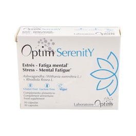 OPTIM SERENITY 30Cap. Ashwagandha Rhodiola Rosea Anti-Estrés Fatiga Mental Vegano