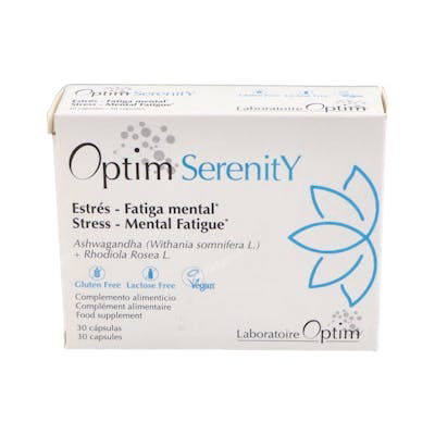 OPTIM SERENITY 30Cap. Ashwagandha Rhodiola Rosea Anti-Estrés Fatiga Mental Vegano