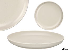 Vessia Plato Postre 20 cm Moteado Gris Claro Cerámica Loza Ø 20x3x20 cm (Set de 36)