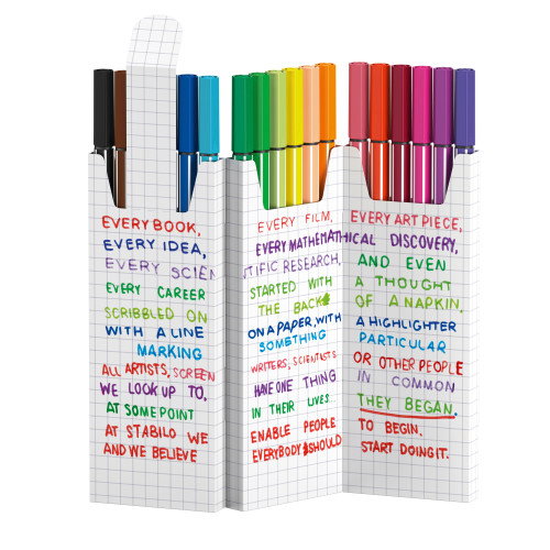 Stabilo Estuche de Rotuladores 68 con 18 Colores Surtidos y Punta de 1 mm