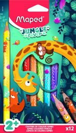 Lapices De Colores Maped Jungle Fever Jumbo Estuche De 12