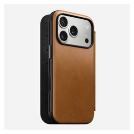 Nomad Modern Leather Folio para iPhone 17 Pro, Color English Tan