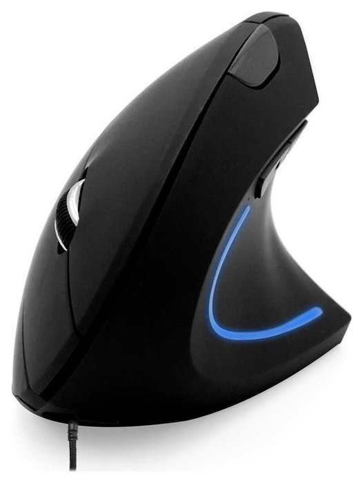 Media-Tech Vertic Ratón Vertical Inalámbrico USB Negro Retroiluminado 6400 DPI 5 Botones