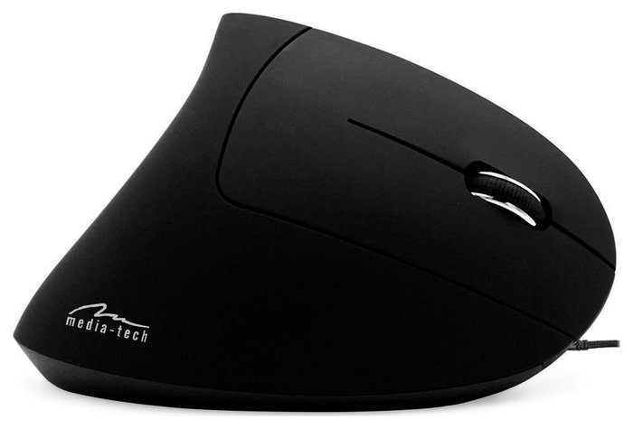 Media-Tech Vertic Ratón Vertical Inalámbrico USB Negro Retroiluminado 6400 DPI 5 Botones