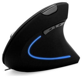 Media-Tech Vertic Ratón Vertical Inalámbrico USB Negro Retroiluminado 6400 DPI 5 Botones