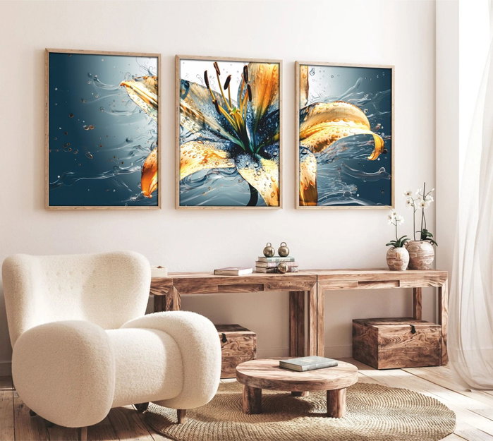 Wallity Huhu219 Cuadro Decorativo en MDF y Madera Maciza, 3 Piezas, 50 x 70 cm Wallity Huhu219 Cuadro Decorativo en MDF y Madera Maciza, 3 Piezas, 50 x 70 cm