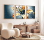 Wallity Huhu219 Cuadro Decorativo en MDF y Madera Maciza, 3 Piezas, 50 x 70 cm