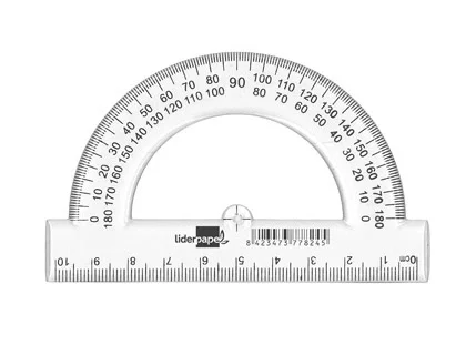 Liderpapel Semicirculo Transportador de Angulos 10 cm Plastico Transparente Liderpapel Semicirculo Transportador de Angulos 10 cm Plastico Transparente