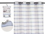 Giftdecor Cortina Visillo Rayas Azul 140 x 260 cm (Set de 6)
