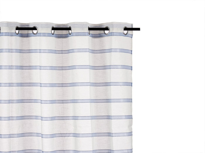 Giftdecor Cortina Visillo Rayas Azul 140 x 260 cm (Set de 6)