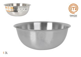 Masterchef Bol de Acero Inoxidable para Cocina ø24x10 cm, Capacidad 3 Litros, Bol Acero Inoxidable 24X10Cm/3L (24 Unidades)
