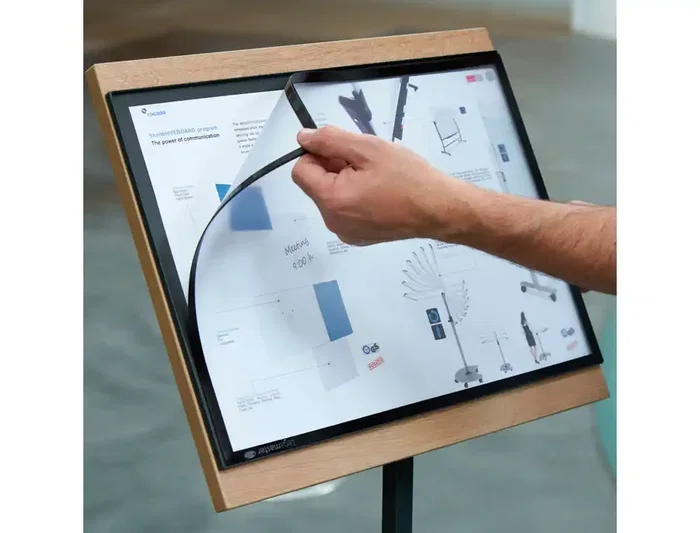 Rocada Expositor magnético suelo rotativo 360 Din A3 altura ajustable