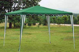 BAMBU Pérgola fija de bambú 3,0x3,0x2,5 metros con poliéster blanco/verde
