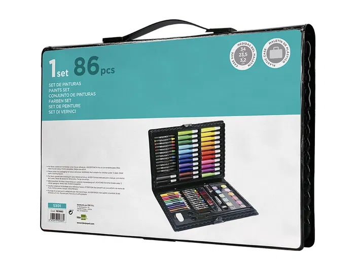 Liderpapel Estuche de pintura 86 piezas 34x23x3.2 cm