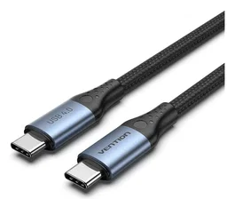 Vention Cable USB4 TAVHF Tipo-C Macho a Tipo-C Macho 1m - 240W, 40 Gbps, Carga Rápida, PD, Gris/Azul