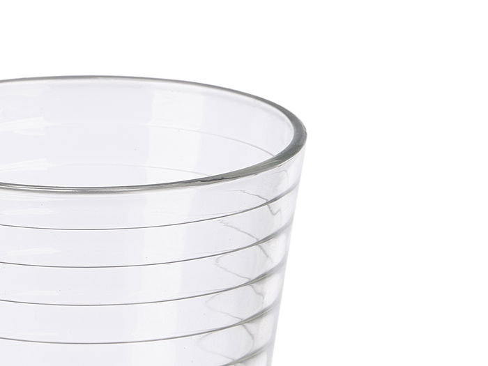 Vivalto Set 6 Vasos Raya Horizontal 280ml Vidrio Transparente 27 x 9 x 16 cm (Set de 8)