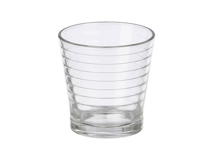 Vivalto Set 6 Vasos Raya Horizontal 280ml Vidrio Transparente 27 x 9 x 16 cm (Set de 8)
