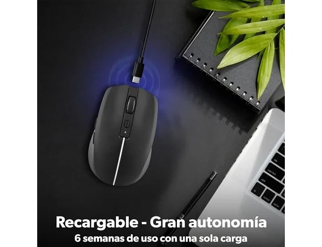 TNB Gradient Ratón inalámbrico recargable Dual Connect Negro