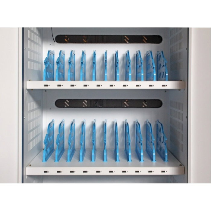 Techly Trolley USB Charging Station para 30 dispositivos Blanco / Azul Techly Trolley USB Charging Station para 30 dispositivos Blanco / Azul