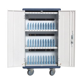 Techly Trolley USB Charging Station para 30 dispositivos Blanco / Azul