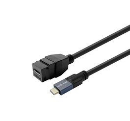 Vivolink Cable USB-C Hembra a Macho Negro 2m, 20Gbps, 100W, DisplayLink, DP1.4, MST, Modo Alternativo, DisplayPort