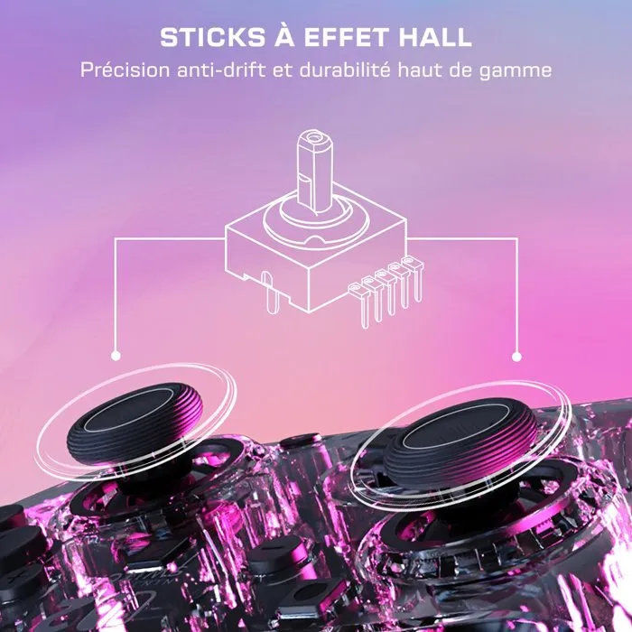 Turtle Beach Gamepad Afterglow RGB para Nintendo Switch 2, Con Cable, Transparente