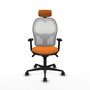 PIQUERAS Y CRESPO Silla de oficina Jorquera con Mecanismo Sincro, Naranja y Blanco
