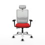 PIQUERAS Y CRESPO Silla de oficina Haches con mecanismo Sincro/Traslack Rojo y Blanco