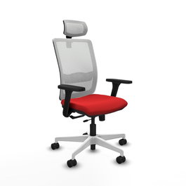 PIQUERAS Y CRESPO Silla de oficina Haches con mecanismo Sincro/Traslack Rojo y Blanco