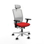 PIQUERAS Y CRESPO Silla de oficina Haches con mecanismo Sincro/Traslack Rojo y Blanco