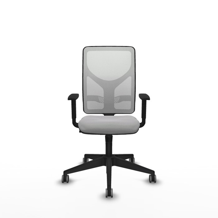 PIQUERAS Y CRESPO Silla de oficina Motilla con mecanismo Sincro, Gris claro y Blanco
