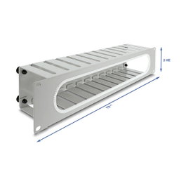 DeLOCK 67280 Panel de gestión de cables 2U Gris