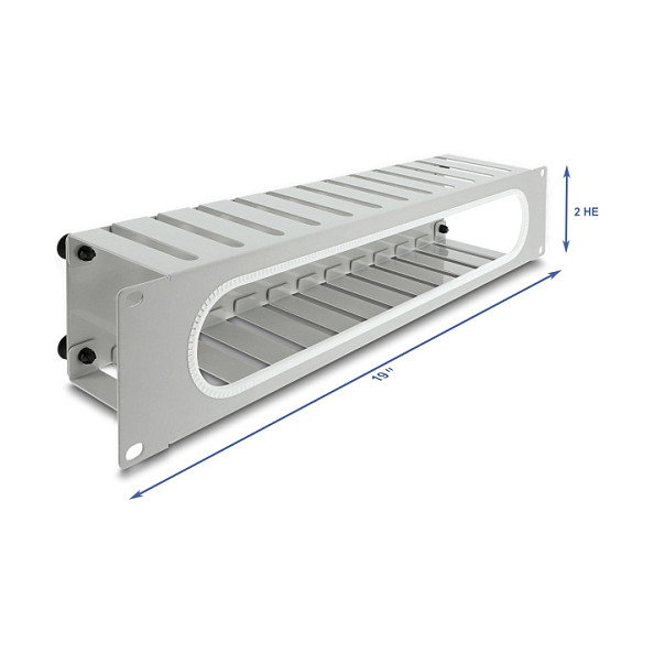 DeLOCK 67280 Panel de gestión de cables 2U Gris DeLOCK 67280 Panel de gestión de cables 2U Gris