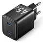 Vention Cargador de Pared GaN Modelo FEFB0-EU, 45W, 2 Puertos USB-C, Negro, para Europa