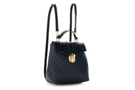 Lucky Bees 1214 v2 Mochila de Piel de Polivinilo Negra, 20x10x23 cm