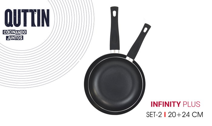 Quttin Set de 4 Sartenes de Aluminio 20 cm y 24 cm (2.3mm-pro)