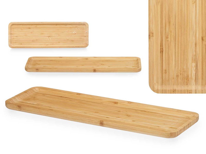 Kinvara Tabla de Bambú Rectangular para Aperitivo 46x15 cm, Marrón Kinvara Tabla de Bambú Rectangular para Aperitivo 46x15 cm, Marrón