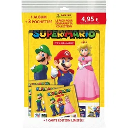 Panini Pack de Inicio Álbum Super Mario 2 con 3 Sobres y 1 Carta de Edición Limitada AACBC25284