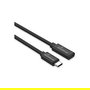 MediaRange Cable de Extensión USB-C USB 3.2 Gen 1 (5 Gbps) 60W Carga Rápida, Conector Macho/Hembra, 2 Metros, Negro, Referencia MRCS245