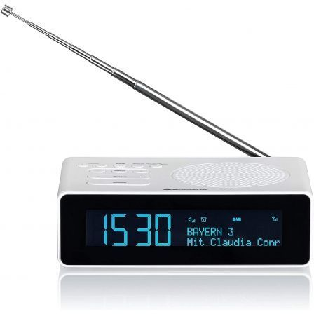 Despertador Roadstar CLR-290D/ Radio FM/ Puerto de carga USB/ Blanco