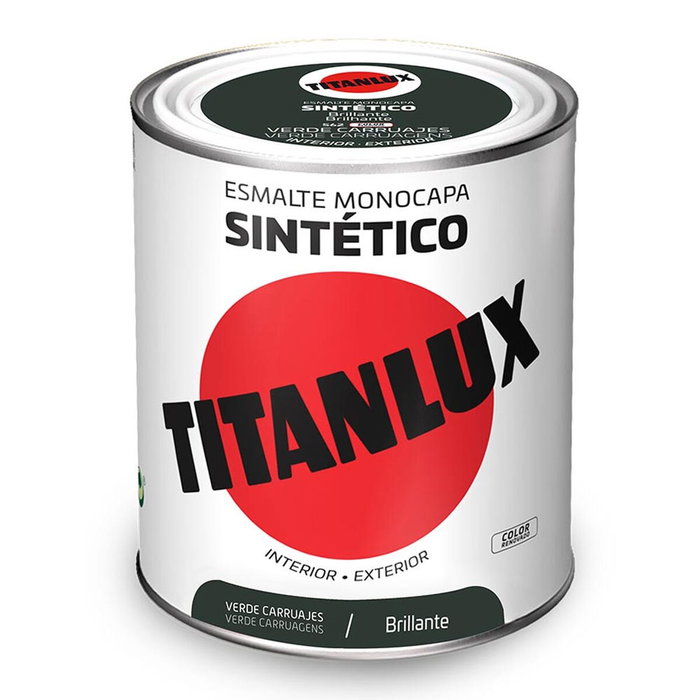 Titan Esmalte Sintético Monocapa Verde Carruajes Brillante 750 ml Titan Esmalte Sintético Monocapa Verde Carruajes Brillante 750 ml