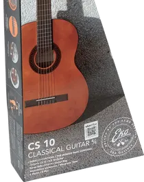 Eko Guitarra Clásica 4/4 CS-10 Studio 10 Natural Pack para Principiantes con Afinador Funda y Púas