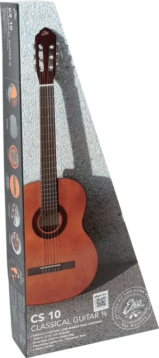 Eko Guitarra Clásica 4/4 CS-10 Studio 10 Natural Pack para Principiantes con Afinador Funda y Púas Eko Guitarra Clásica 4/4 CS-10 Studio 10 Natural Pack para Principiantes con Afinador Funda y Púas