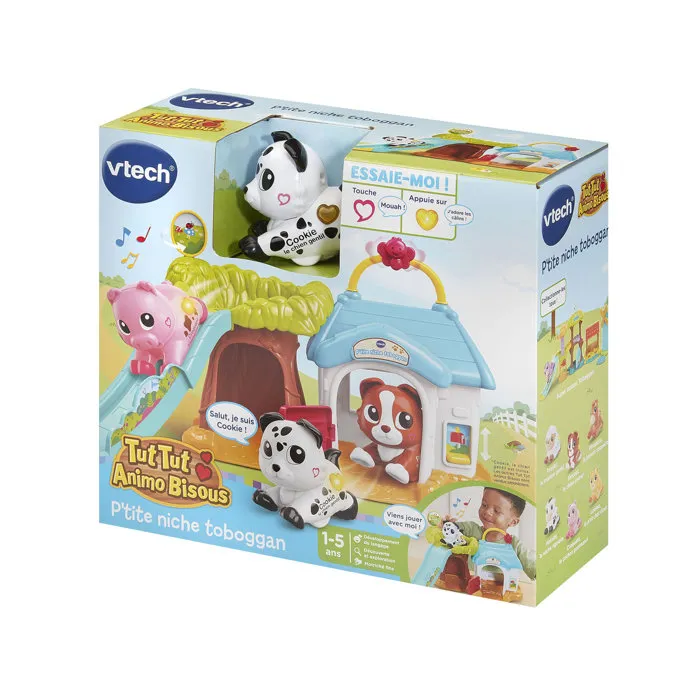 VTech TUT TUT ANIMO KISSES - Casa de Perro con Tobogán y Perrito Amigo de Galletas, Multicolor, Idioma Francés, Referencia VTE3417765916052 VTech TUT TUT ANIMO KISSES - Casa de Perro con Tobogán y Perrito Amigo de Galletas, Multicolor, Idioma Francés, Referencia VTE3417765916052
