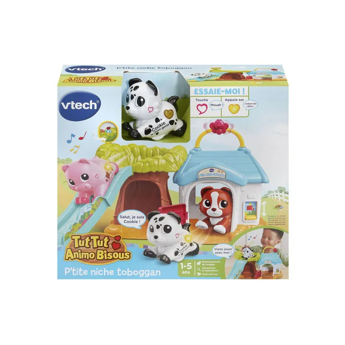 VTech TUT TUT ANIMO KISSES - Casa de Perro con Tobogán y Perrito Amigo de Galletas, Multicolor, Idioma Francés, Referencia VTE3417765916052 VTech TUT TUT ANIMO KISSES - Casa de Perro con Tobogán y Perrito Amigo de Galletas, Multicolor, Idioma Francés, Referencia VTE3417765916052