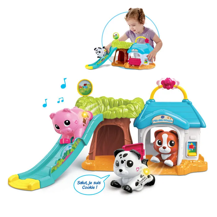 VTech TUT TUT ANIMO KISSES - Casa de Perro con Tobogán y Perrito Amigo de Galletas, Multicolor, Idioma Francés, Referencia VTE3417765916052 VTech TUT TUT ANIMO KISSES - Casa de Perro con Tobogán y Perrito Amigo de Galletas, Multicolor, Idioma Francés, Referencia VTE3417765916052
